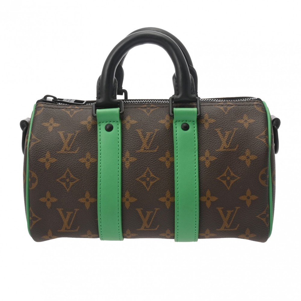Louis Vuitton Macassar Keepall Bandouliere Green Canvas Handbag